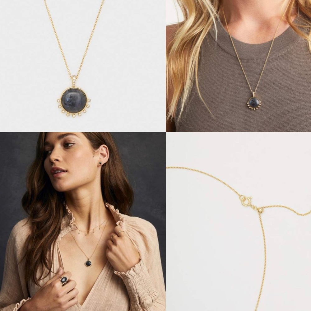 Gorjana Gold and blue necklace